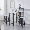 3Pcs Bar Table Stools Set 2 Bar Stools for Breakfast Pub Counter Small Apartment