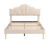 Fabric Upholstered Platform Bed 4ft6 Double Bed Frame with Headboard in Velvet