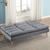 Modern Linen Grey Upholstered 3 Seater Sofa Bed Recliner Sofabed Sleeper Sofas