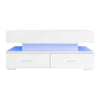 Coffee Table with Storage Lift Top Up & LED Lights Matt White for Living Room