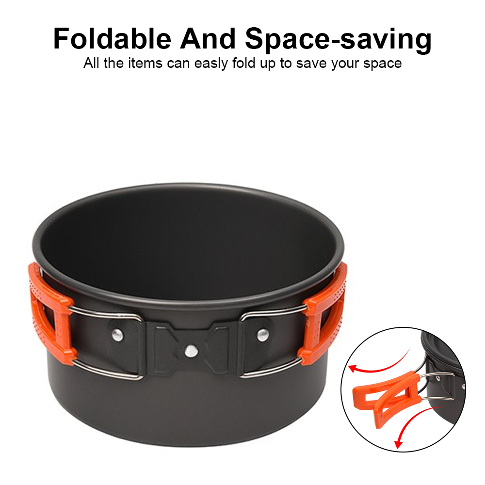Portable Cook Set Camping Cookware Kit Outdoor Picnic Hiking Cooking Equipment