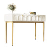White Dressing Table Bedroom Chest Of Drawers Console Table with Metal Legs