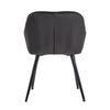 2X Grey Velvet Dining Chairs Tufted Seat Metal Leg Dining Room Kitchen Chair