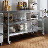 59"x23.6"Stainless Steel Work Bench Commercial Catering Table Food Prep w/Wheels