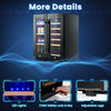 Double Door Dual Zone Beverage Wine Fridge Auto Defrost Drinks Refrigerator 120L