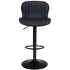 Ralex-chair Bar Stool, Faux PU Leather Bar Chairs with Back, Adjustable, Black