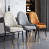 2PCS Dining Chair Upholstered Accent Chair Kitchen Formal Elegant Leather Seat