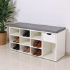 Wood Shoe Bench Hallway Shelves Rack with Cushion Storage Bench with Padded Seat