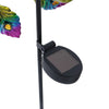 Solar Wind Spinner LED Light Peacock Sculpture WindMill Outdoor Garden Stake