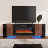 70'' TV Stand Cabinet, 36'' Electric Fireplace Media Entertainment LED RGB Light