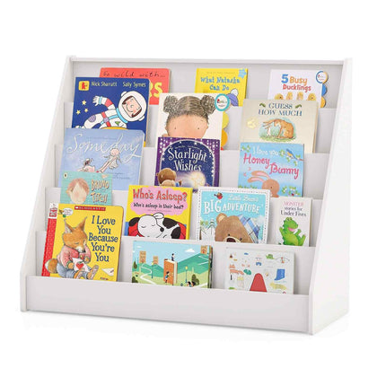 5-Tier Children Bookcase Magazine Storage & Display Rack-White