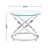 52/90cm Round Coffee Table Tempered Glass Sofa Side Table LivingRoom Metal Frame