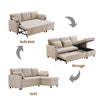 L-Shaped Corner Sofa, 3 Seater Pull out Sofa, Settee Sofa Bed with Storage