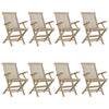 Folding Garden Chairs 8 pcs Grey 56x61x89 cm Solid Wood Teak vidaXL