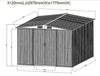 New Green Garden Shed Apex Roof 8FT X 10FT Metal Tool Storage with FREE BASE