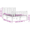 Bed Frame with Headboard White 120x200 Solid Wood H6S9