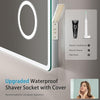 Illuminated Bathroom LED Mirror with Shaver Socket and 3x Magnification