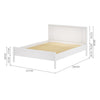 6.8FT Wooden Bed Frame White 208cm King Size Solid Wood Pine Bed Frame w/Slatted