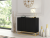 Modern Sideboard I 100cm I Black I Fluted Fronts I Gold Legs I Storage Cabinet