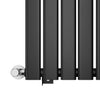 Black Horizontal Radiator 600x1428 Single Flat Panel Central Heating Modern Rads