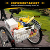 Adult Tricycle Folding Trike Bicycle 3-Wheel Bike 7-Speed Tricycle W/ Basket