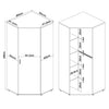 High Gloss Corner Wardrobe White&Oak Bedroom Furniture with Hanging Rail Shelves