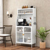 Kitchen Pantry Storage Cabinet Freestanding Baker's Rack 5-Tier Microwave Stand