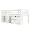 Kids Children's Bed Cabin Bed Mid Sleeper with Drawers Storage Bed Frame White