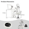 360° Accent Storage Ottoman Swivel Makeup Chair Upholstered Footrest White