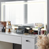 Dressing Table LED Mirror Stool Station Vanity Table 3 Drawers 2 Storage Cabinet