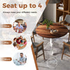 Dining Table Wooden Dining Table 4-Person Round Table-Brown