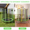 4.5FT Kid Trampoline With Safety Net Enclosure Children Outdoor Garden Fun Toys