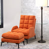 Upholstered Velvet Recliner Armchair Accent Chair Sofa w/ Footstool Padded Seat