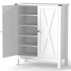 Freestanding Wooden Shoe Rack with Adjustable Shelves-White