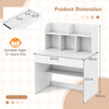 Kids White Study Desk with Storage Wooden Children Writing Table