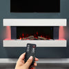 50inch White Fireplace Suite Surround Frame Electric Fire Wall Mounted LED Flame