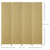 4 Panel Folding Room Dividers for Wall, Privacy Screen Panels, Brown