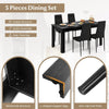 Modern Rectangular Kitchen Table Set w/ 4 PVC Leather Dining Chairs