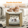 2-Level Cat House Pet Cat Bed Bunk Sleeping Snuggle Condo House Fluffy Cushion