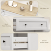 Sideboard Storage Cabinet with Adjustable Shelf Drawer White and Oak Brown HGFS