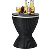 2-in-1 Cool Bar Table 30L Outdoor Beer Wine Ice Bucket Patio Ice Cooler Black