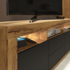 TV Unit 160cm I Sideboard Cabinet I TV Stand I Black Matt Doors I Free LED