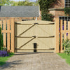 Driveway Gate Wooden Double Gate Pedestrian Side Door Heavy Duty Timber Unit