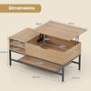 Lift Top Coffee Table Living Room Table w/ Storage Shelf-Natural