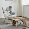 Boucle Rocking Chair with Footstool Lazy Cozy Leisure Seating for Living Room