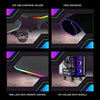 RGB Gaming Desk with LED Lights & Monitor Stand PC Computer Carbon Fibre Effect