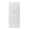 Modern 2 Door 2 Drawer Wardrobe with Shelf Hanging Rail Clothes Storage Cupboard