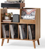 Large record stand with storage, record player stand with shelf, vinyl record ho