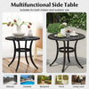 Outdoor Small Coffee Table Patio Side Table Cast End Table w/Adjustable Footpads