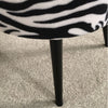 Handmade Zebra Fabric Round Pouffe Footstool with Black Metal Legs Boho stool